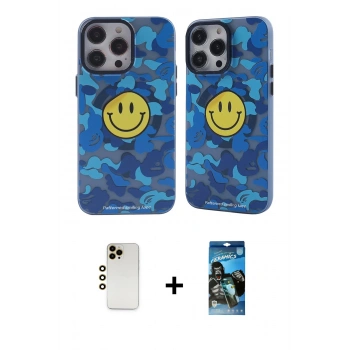 MARSİLYAN™- iPhone 12 Pro Max Kılıf Nova Doku Koleksiyonu - Siyah 34D Izgaralı Cam + Shine Kamera Lens - GD