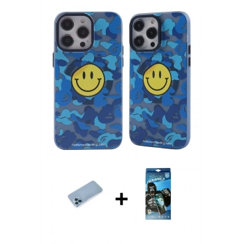 MARSİLYAN™- iPhone 12 Pro Max Kılıf Nova Doku Koleksiyonu - Siyah 34D Izgaralı Cam + Shine Kamera Lens Koruma Cam - MI