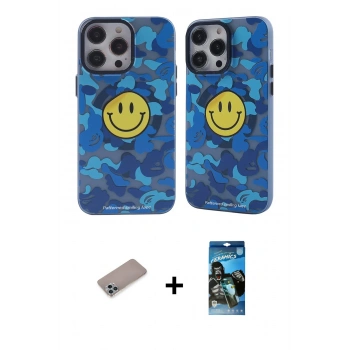 MARSİLYAN™- iPhone 12 Pro Max Kılıf Nova Doku Koleksiyonu - Siyah 34D Izgaralı Cam + Shine Kamera Lens Koruma Cam - SABE