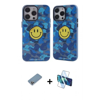 MARSİLYAN™- iPhone 12 Pro Max Kılıf Nova Doku Koleksiyonu - Siyah 3D Antistatik Cam Ekran Koruyucu + Shine Kamera Lens Koruma Cam - GI