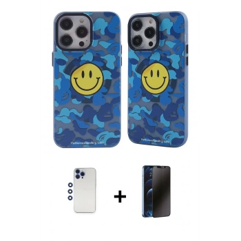 MARSİLYAN™- iPhone 12 Pro Max Kılıf Nova Doku Koleksiyonu - Siyah 3D Antistatik Hayalet Cam Ekran Koruyucu + Shine Kamera Lens - LT