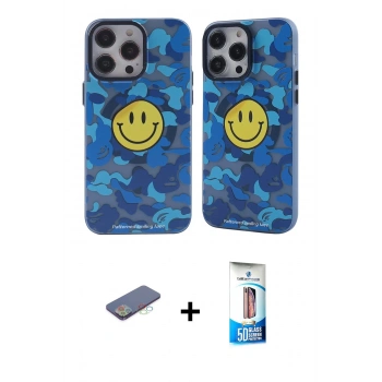 MARSİLYAN™- iPhone 12 Pro Max Kılıf Nova Doku Koleksiyonu - Siyah 5D Eko Cam Ekran Koruyucu + Renkli Kamera Lens Koruma Cam - MI
