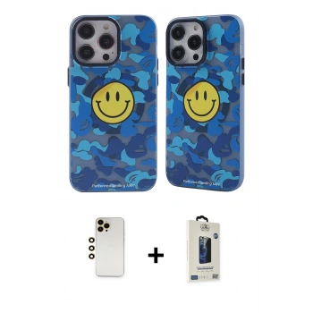 MARSİLYAN™- iPhone 12 Pro Max Kılıf Nova Doku Koleksiyonu - Siyah Bilvis Hayalet Cam Ekran Koruyucu + Shine Kamera Lens - GD