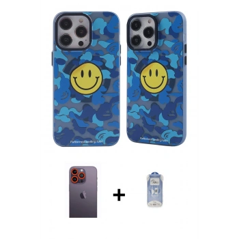 MARSİLYAN™- iPhone 12 Pro Max Kılıf Nova Doku Koleksiyonu - Siyah Joko Magic 5D Cam + Neon Fosforlu Kamera Lens - TU