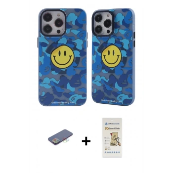 MARSİLYAN™- iPhone 12 Pro Max Kılıf Nova Doku Koleksiyonu - Siyah Mat Seramik Nano Ekran Koruyucu + Renkli Kamera Lens Koruma Cam - MI