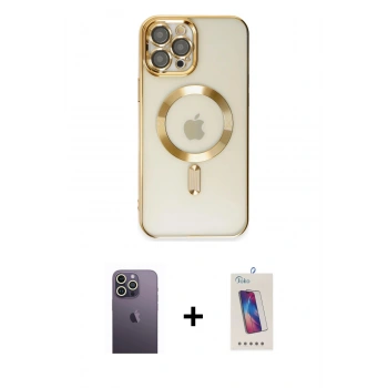 MARSİLYAN™- iPhone 12 Pro Max Kılıf Nova Işık Özel Seri - Siyah Joko 5D Cam + Neon Fosforlu Kamera Lens - BZ