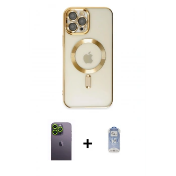 MARSİLYAN™- iPhone 12 Pro Max Kılıf Nova Işık Özel Seri - Siyah Joko Magic 5D Cam + Neon Fosforlu Kamera Lens - YL