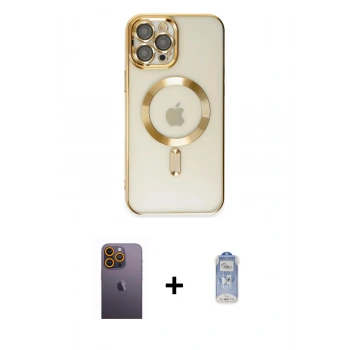 MARSİLYAN™- iPhone 12 Pro Max Kılıf Nova Işık Özel Seri - Siyah Joko Magic 5D Cam + Neon Fosforlu Kamera Lens - SI