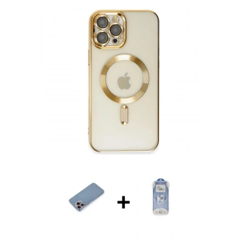 MARSİLYAN™- iPhone 12 Pro Max Kılıf Nova Işık Özel Seri - Siyah Joko Magic 5D Cam + Shine Kamera Lens Koruma Cam - PE
