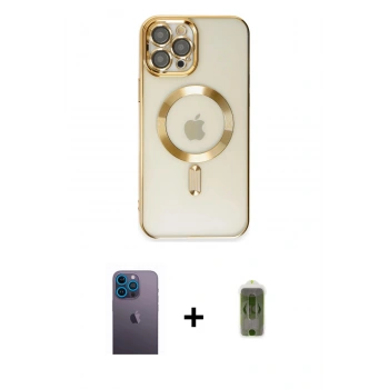 MARSİLYAN™- iPhone 12 Pro Max Kılıf Nova Işık Özel Seri - Siyah Joko Magic 5D Hayalet Cam + Neon Fosforlu Kamera Lens - MI