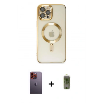 MARSİLYAN™- iPhone 12 Pro Max Kılıf Nova Işık Özel Seri - Siyah Joko Magic 5D Hayalet Cam + Neon Fosforlu Kamera Lens - TU