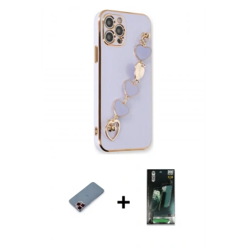 MARSİLYAN™- iPhone 12 Pro Max Kılıf Nova Işık Prime - Şeffaf 360 Full Body Arka Koruyucu + Metal Kamera Lens Koruma Cam - KI