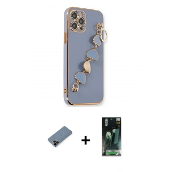 MARSİLYAN™- iPhone 12 Pro Max Kılıf Nova Işık Prime - Şeffaf 360 Full Body Arka Koruyucu + Shine Kamera Lens Koruma Cam - SH