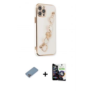 MARSİLYAN™- iPhone 12 Pro Max Kılıf Nova Işık Prime - Şeffaf Temperli Cam Ekran Koruyucu + Shine Kamera Lens Koruma Cam - GI