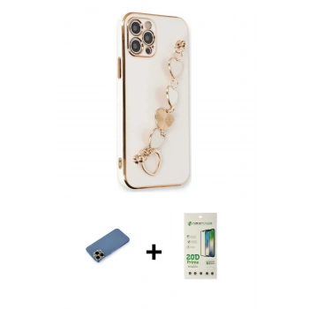 MARSİLYAN™- iPhone 12 Pro Max Kılıf Nova Işık Prime - Siyah 20D Premium Cam Ekran Koruyucu + Shine Kamera Lens Koruma Cam - GD