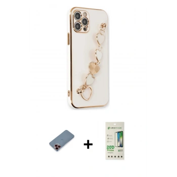 MARSİLYAN™- iPhone 12 Pro Max Kılıf Nova Işık Prime - Siyah 20D Premium Cam Ekran Koruyucu + Metal Kamera Lens Koruma Cam - KI