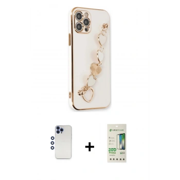 MARSİLYAN™- iPhone 12 Pro Max Kılıf Nova Işık Prime - Siyah 20D Premium Cam Ekran Koruyucu + Shine Kamera Lens - LT