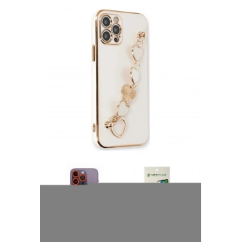 MARSİLYAN™- iPhone 12 Pro Max Kılıf Nova Işık Prime - Siyah 20D Premium Cam Ekran Koruyucu + Neon Fosforlu Kamera Lens - TU