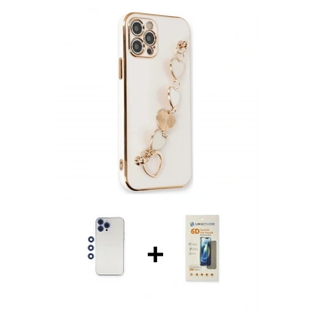 MARSİLYAN™- iPhone 12 Pro Max Kılıf Nova Işık Prime - Siyah 6D Mat Seramik Hayalet Nano Ekran Koruyucu + Shine Kamera Lens - LT