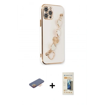MARSİLYAN™- iPhone 12 Pro Max Kılıf Nova Işık Prime - Siyah 6D Mat Seramik Hayalet Nano Ekran Koruyucu + Renkli Kamera Lens Koruma Cam - TU