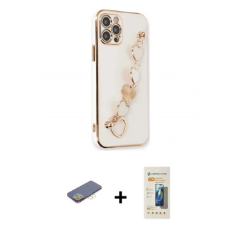 MARSİLYAN™- iPhone 12 Pro Max Kılıf Nova Işık Prime - Siyah 6D Mat Seramik Hayalet Nano Ekran Koruyucu + Renkli Kamera Lens Koruma Cam - SI