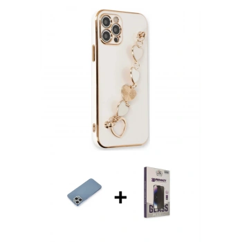 MARSİLYAN™- iPhone 12 Pro Max Kılıf Nova Işık Prime - Siyah Bilvis Hayalet Cam Ekran Koruyucu + Shine Kamera Lens Koruma Cam - GS
