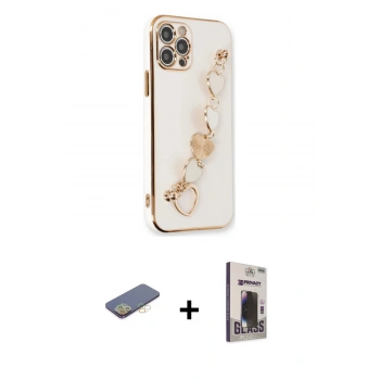 MARSİLYAN™- iPhone 12 Pro Max Kılıf Nova Işık Prime - Siyah Bilvis Hayalet Cam Ekran Koruyucu + Renkli Kamera Lens Koruma Cam - SI