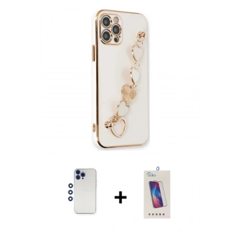 MARSİLYAN™- iPhone 12 Pro Max Kılıf Nova Işık Prime - Siyah Joko 5D Cam + Shine Kamera Lens - LT