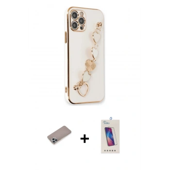 MARSİLYAN™- iPhone 12 Pro Max Kılıf Nova Işık Prime - Siyah Joko 5D Cam + Shine Kamera Lens Koruma Cam - SABE
