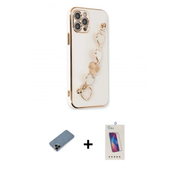 MARSİLYAN™- iPhone 12 Pro Max Kılıf Nova Işık Prime - Siyah Joko 5D Cam + Shine Kamera Lens Koruma Cam - SH