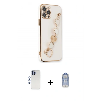 MARSİLYAN™- iPhone 12 Pro Max Kılıf Nova Işık Prime - Siyah Joko Magic 5D Cam + Shine Kamera Lens - LT