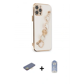 MARSİLYAN™- iPhone 12 Pro Max Kılıf Nova Işık Prime - Siyah Joko Magic 5D Cam + Renkli Kamera Lens Koruma Cam - SI
