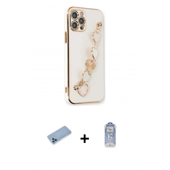 MARSİLYAN™- iPhone 12 Pro Max Kılıf Nova Işık Prime - Siyah Joko Magic 5D Cam + Shine Kamera Lens Koruma Cam - MI