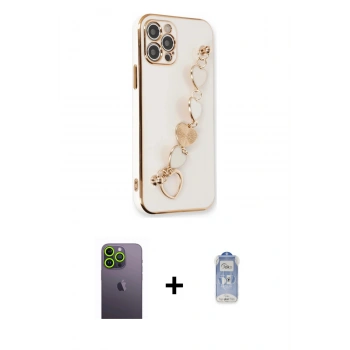MARSİLYAN™- iPhone 12 Pro Max Kılıf Nova Işık Prime - Siyah Joko Magic 5D Cam + Neon Fosforlu Kamera Lens - YL