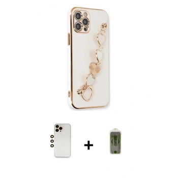 MARSİLYAN™- iPhone 12 Pro Max Kılıf Nova Işık Prime - Siyah Joko Magic 5D Hayalet Cam + Shine Kamera Lens - GD