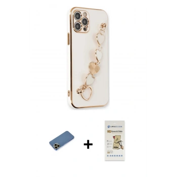 MARSİLYAN™- iPhone 12 Pro Max Kılıf Nova Işık Prime - Siyah Mat Seramik Nano Ekran Koruyucu + Shine Kamera Lens Koruma Cam - GD