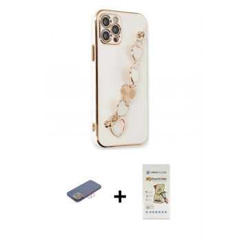MARSİLYAN™- iPhone 12 Pro Max Kılıf Nova Işık Prime - Siyah Mat Seramik Nano Ekran Koruyucu + Renkli Kamera Lens Koruma Cam - PE