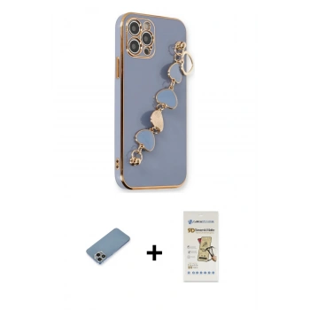 MARSİLYAN™- iPhone 12 Pro Max Kılıf Nova Işık Prime - Siyah Mat Seramik Nano Ekran Koruyucu + Shine Kamera Lens Koruma Cam - GI