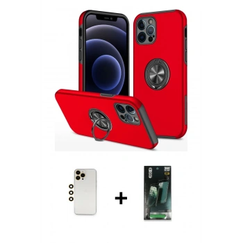 MARSİLYAN™- iPhone 12 Pro Max Kılıf Odak Form Prime - Şeffaf 360 Full Body Arka Koruyucu + Shine Kamera Lens - GD