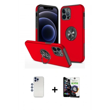 MARSİLYAN™- iPhone 12 Pro Max Kılıf Odak Form Prime - Şeffaf Temperli Cam Ekran Koruyucu + Shine Kamera Lens - LT