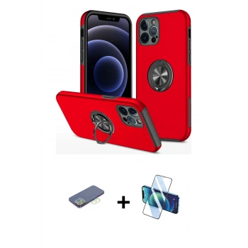 MARSİLYAN™- iPhone 12 Pro Max Kılıf Odak Form Prime - Siyah 3D Antistatik Cam Ekran Koruyucu + Renkli Kamera Lens Koruma Cam - YL