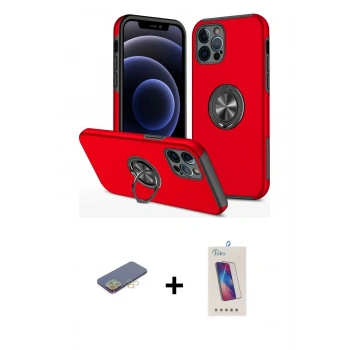 MARSİLYAN™- iPhone 12 Pro Max Kılıf Odak Form Prime - Siyah Joko 5D Cam + Renkli Kamera Lens Koruma Cam - SI
