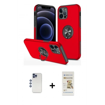 MARSİLYAN™- iPhone 12 Pro Max Kılıf Odak Form Prime - Siyah Mat Seramik Nano Ekran Koruyucu + Shine Kamera Lens - LT