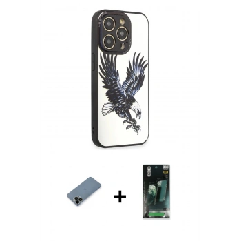 MARSİLYAN™- iPhone 12 Pro Max Kılıf Odak Klasik Serisi - Şeffaf 360 Full Body Arka Koruyucu + Shine Kamera Lens Koruma Cam - SH
