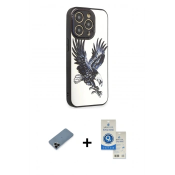 MARSİLYAN™- iPhone 12 Pro Max Kılıf Odak Klasik Serisi - Şeffaf Royal Nano Ekran Koruyucu + Shine Kamera Lens Koruma Cam - SH