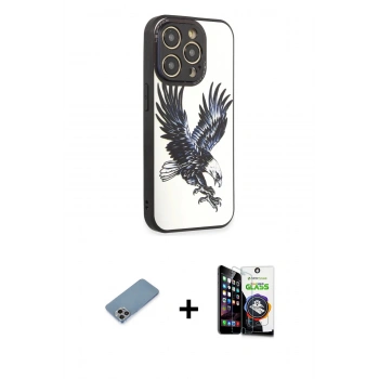 MARSİLYAN™- iPhone 12 Pro Max Kılıf Odak Klasik Serisi - Şeffaf Temperli Cam Ekran Koruyucu + Shine Kamera Lens Koruma Cam - GI