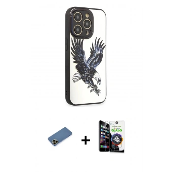 MARSİLYAN™- iPhone 12 Pro Max Kılıf Odak Klasik Serisi - Şeffaf Temperli Cam Ekran Koruyucu + Shine Kamera Lens Koruma Cam - GD