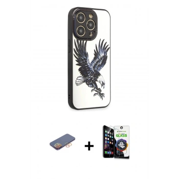 MARSİLYAN™- iPhone 12 Pro Max Kılıf Odak Klasik Serisi - Şeffaf Temperli Cam Ekran Koruyucu + Renkli Kamera Lens Koruma Cam - TU