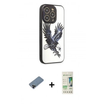 MARSİLYAN™- iPhone 12 Pro Max Kılıf Odak Klasik Serisi - Siyah 20D Premium Cam Ekran Koruyucu + Shine Kamera Lens Koruma Cam - SH