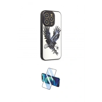MARSİLYAN™- iPhone 12 Pro Max Kılıf Odak Klasik Serisi - Siyah 3D Antistatik Cam Ekran Koruyucu